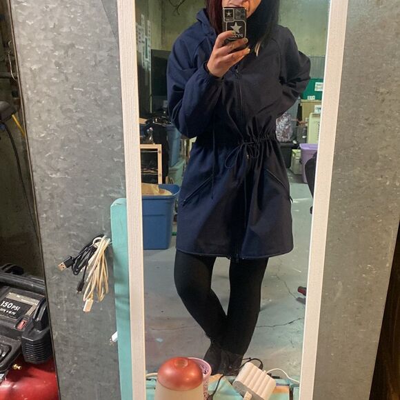 Blue Size Small Cinch Waist Vintage Weekender Hooded Utility Style Jaxket - Picture 4 of 9